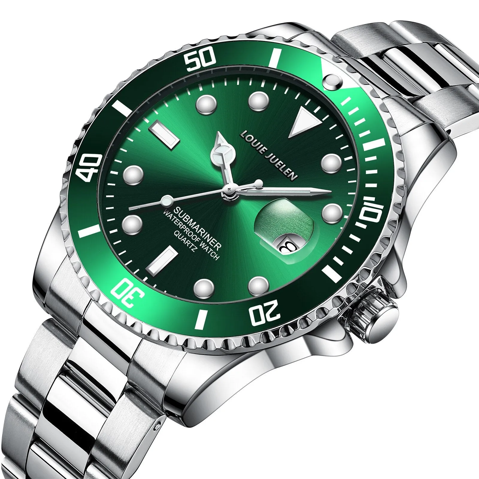 "Stylish Men's Night Light Watch with Solid Steel Belt - 2021's Hottest Fashion Calendar Timepiece!"