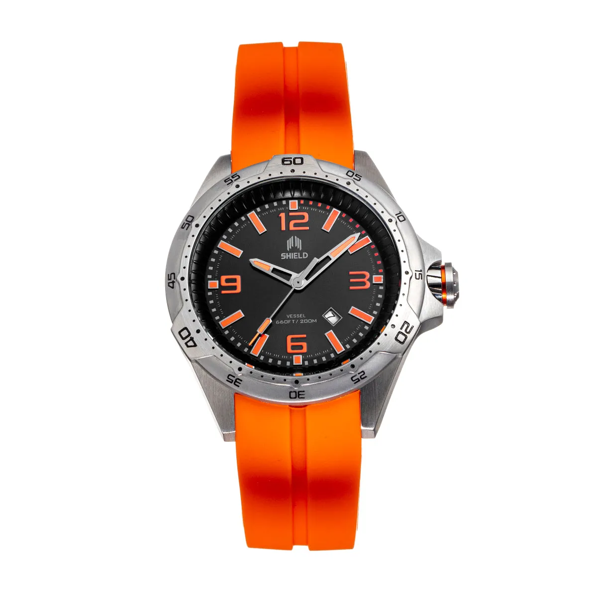 Shield Vessel Strap Watch w/Date